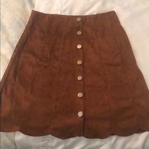 Suede skirt